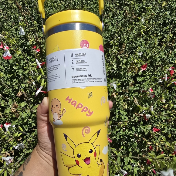 Stanley Yellow and Silver Tumbler with Straw - Picture 4 of 5